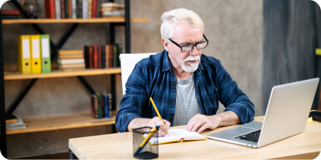 Person writing final message letter for digital legacy planning and email after I die service